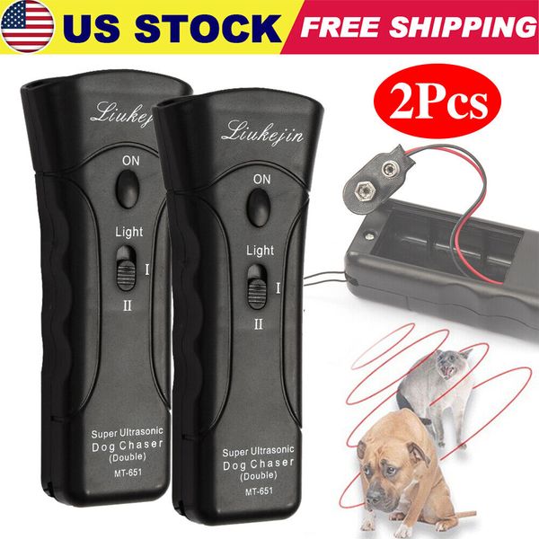 2PC Ultrasonic Anti Dog Barking Trainer Electronic Dog Deterrent Repeller Device