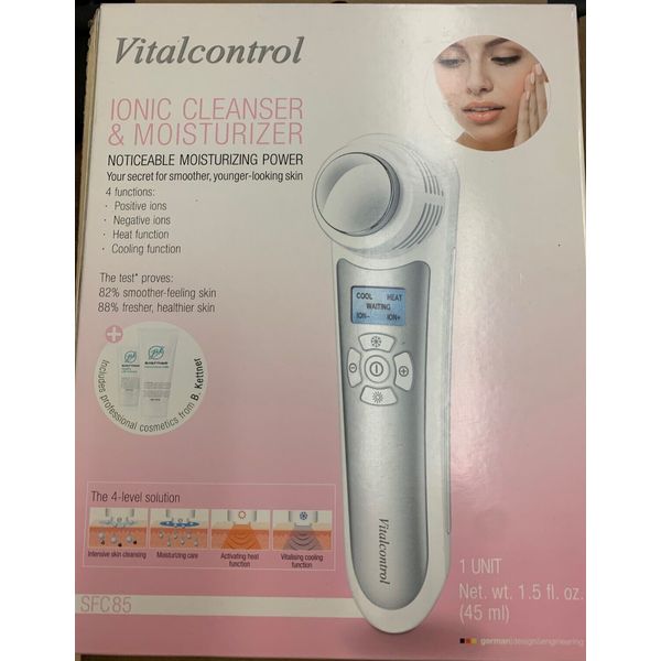 Vital Control Ionic Cleanser & Moisturizer 4 Functions, w/ 2 Cosmetic Bottles