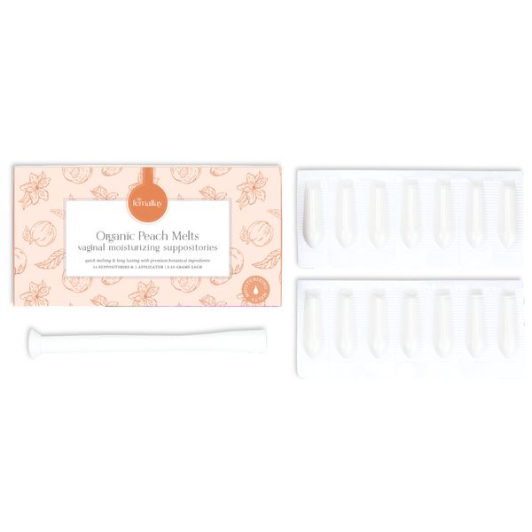 ORGANIC PEACH VAGINAL MOISTURIZING SUPPOSITORY MELTS 14 Suppositories + 1 .