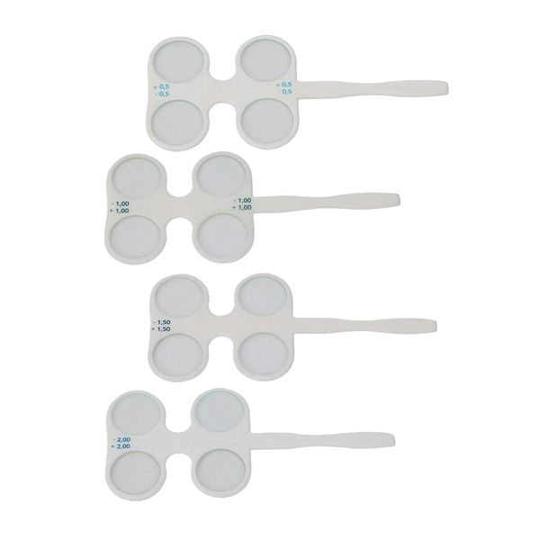 4Pcs/Set Optical Flipper Plastic Flip Trial Lens Optometry Confirmation Flipper Optical Instruments ((±0.50, ±1.00, ±1.50, ±2.00))