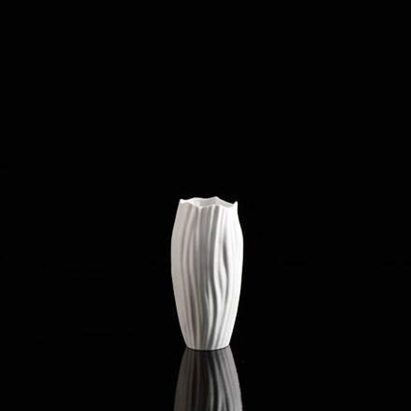 Grand Vase Goebel Spirulina, Porcelaine Biscuit Turquoise, 40 Cm, Neuf