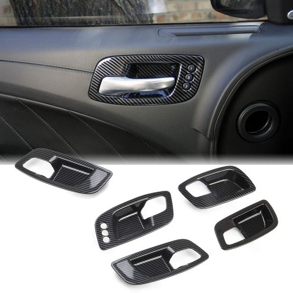 crosselec Carbon Fiber Inner Door Handle Bowl Cover Trim for Dodge Charger 2011-2021/ Chrysler 300 2015-2021