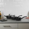 BLAUMANN 5Pc Set Cookware Induction Pot Pan Saucepan Casserole Soft Touch Handle (Matt Black)