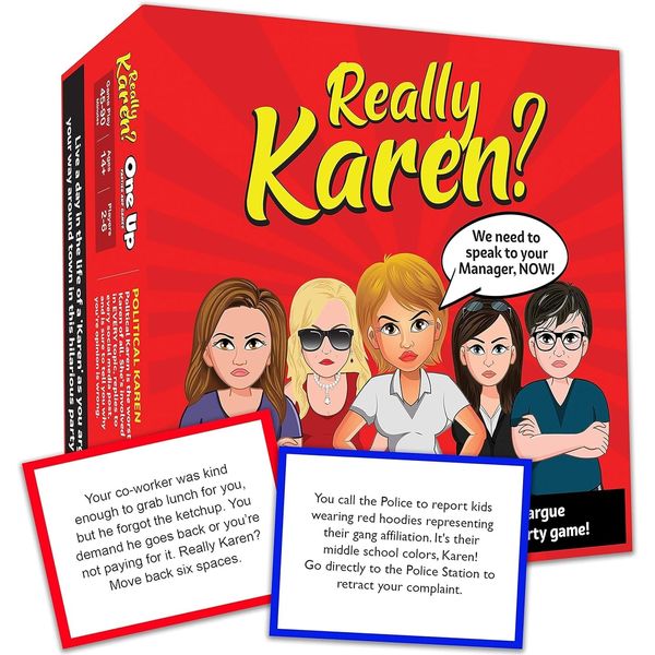 Really Karen? Board Game - Become a Karen as You Argue Your Way Around Town in This Hilarious Party Game. Ages 14 and up.