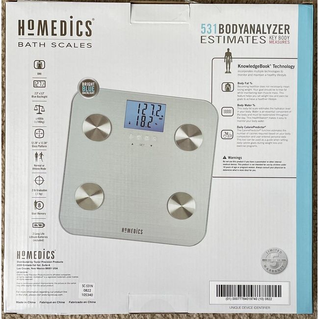 HealthStation Body Fat Bathroom Scale, Silver