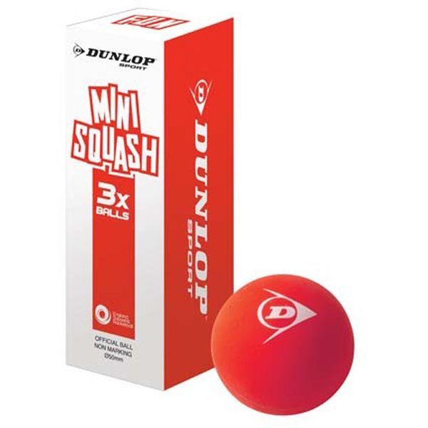 Dunlop Kids Fun Outdoor Activity Game Racquet Mini Squash Ball Red Pack of 3 UK