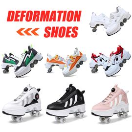 Children 2 Wheels Shoes Deform Roller Skate Shoes Deformation Parkour Runaway  Sneakers Kids Boy Girl Child