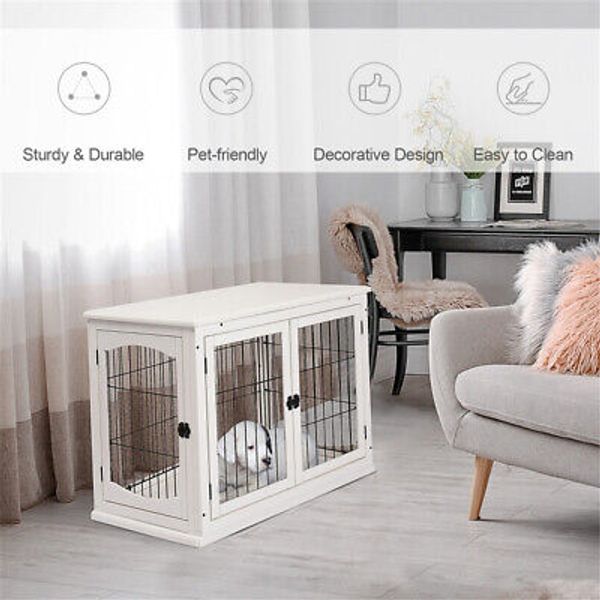 Cozy Adjustable Dog Crate Heavy Duty Pet Cage with Soft Bed and Divider