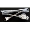 9ft White Electrical Extension Cord Power Wire 2 Prong 3-Way Electric Adapter