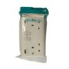 Securlec double USB wall socket in white - switched double plug socket - USB A + C charger - 13A 250V electrical wall socket -2 gang curved edge socket.