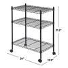 Durable Shelving Storage Unit 2" Wheel Casters Steel Organizer Wire Rack 3-Shelf