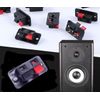 Push Speaker Terminal, 2 Position, Set of 12, Audio Self-Activation, Black/Red