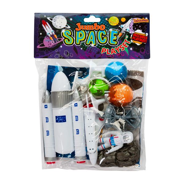 Deluxebase 51439 Jumbo Playset - Space dinosaur Animals, Multicoloured