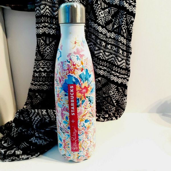 Starbucks Swell Lilly Pulitzer 17Oz Water Bottle Pink Resort Floral Thermos