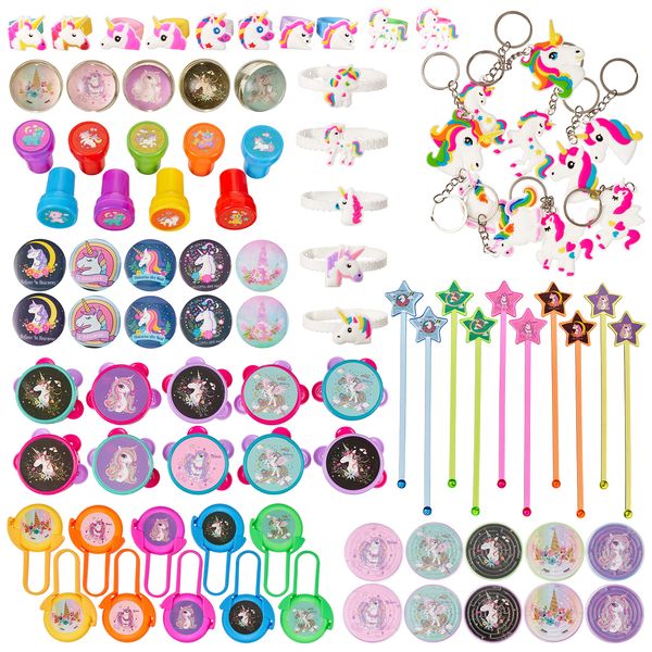 THE TWIDDLERS - 100 Unicorn Party Bag Fillers for Kids, Assorted Goodie Gift Bag Favours, Birthday Easter Toys, Pinata Fillers