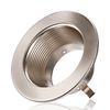 TORCHSTAR 12-Pack 4 Inch Stylish Decor Recessed Light Trim, Metal Can Light Trim, Step Baffle with Ring, Fit Halo/Juno Remodel Recessed Housing, 4 Inch Trim for PAR16, PAR20, BR20, Satin Nickel