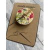 Floral Pattern Magnetic Needle Keeper, Decorative Button Design with Pink and Blue Flowers