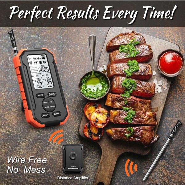 Wireless Meat Thermometer - 2 Meat Probe Wireless Thermometer for Grilling -...