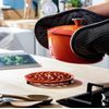 Cast Iron Trivet, Decorative Hot Pot Stand, Kitchen Table Protector (Orange)