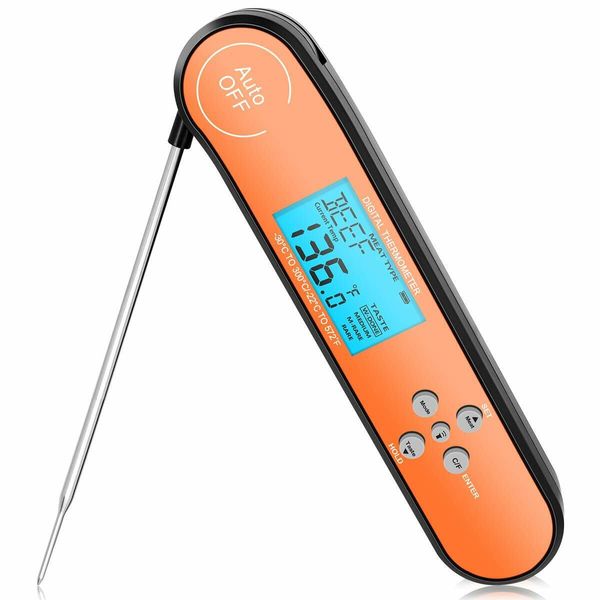 Cooking Quick Read Meat Thermometer Instant Read in 2s Digital Thermome (Orange)