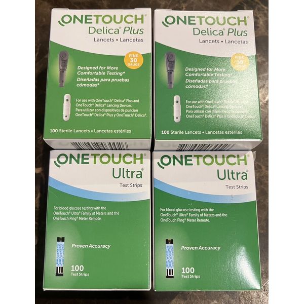 One Touch Ultra 200 Glucose Test Strips New & SEALED + FREE Lancets