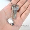 USB C Micro SD Card Reader for Android Phone, Camera, Laptop with Keychain, Mini Metal Type-C Card Reader (Shiny Silver)