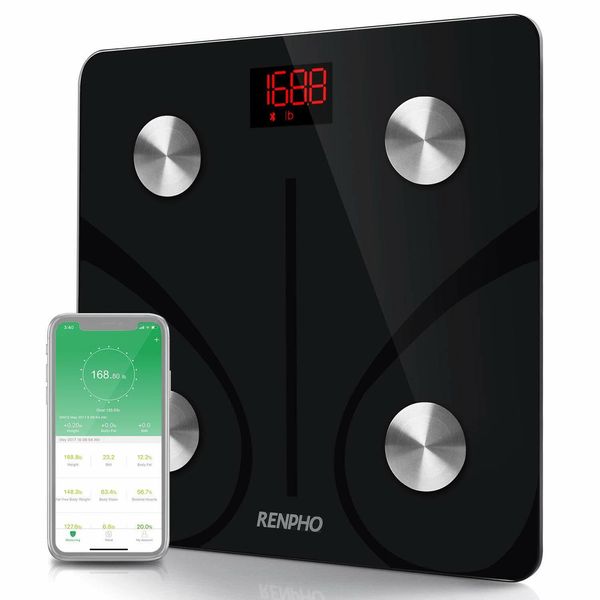 RENPHO Bluetooth Body Fat Scale, Digital Body Weight Bathroom Scales Weighing