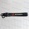 MITSUBISHI Black Keychain Metal key Ring Hook Strap Lanyard Nylon Universal