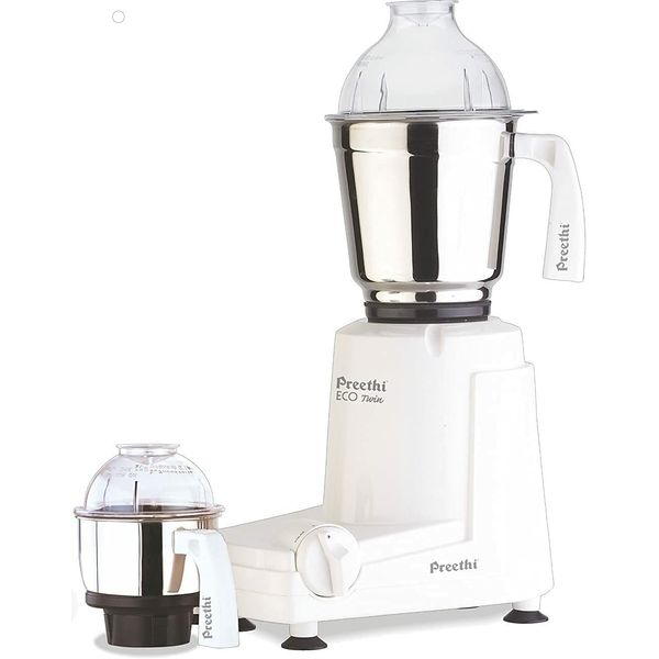 Preethi Eco Twin Mixer Grinder, 110 Volt, White, 2 Jar