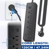 Wall Mountable USB Surge Protector Power Strip with 3 USB Ports & 4 Outlet Plugs