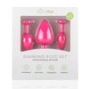Silicone Butt Plug with Diamond - Pink