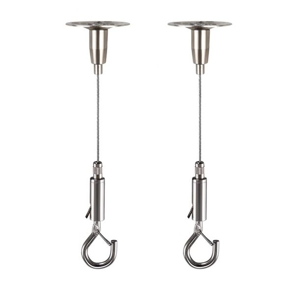 Set of 2, Drop Prevention Wire, Sling with Hooks, Adjustable Stainless Steel Wire, Power Mini Wire, For Picture Rails, Stainless Wire, Hanging Bracket, Hanging Hook, Length 59.1 inches (150 cm),