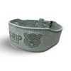 BEAR GRIP - Premium Suede Double Prong Weight Lifting Belt (Grey, Medium)