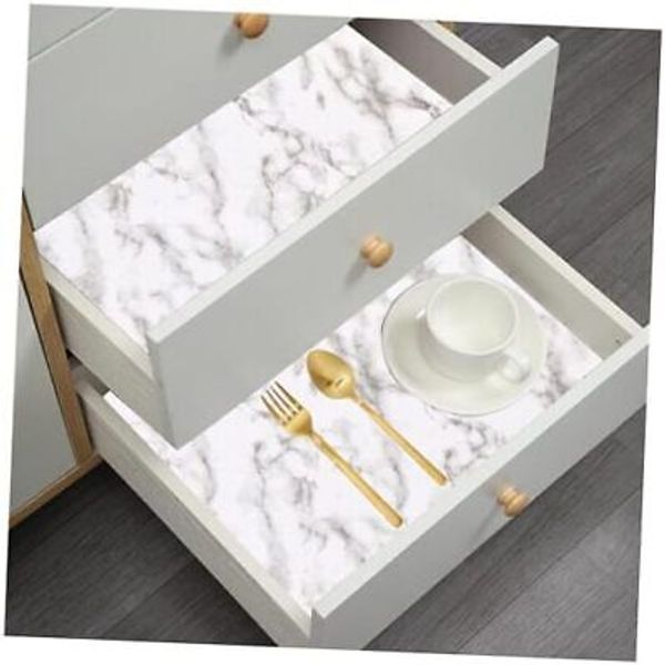 Drawer and Shelf Liner for Kitchen Cabinets: Non 18 IN × 20 FT White Marble