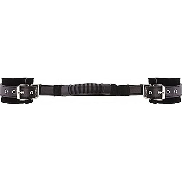 Ouch Adjustable Leather Handcuffs Black OU139BLK