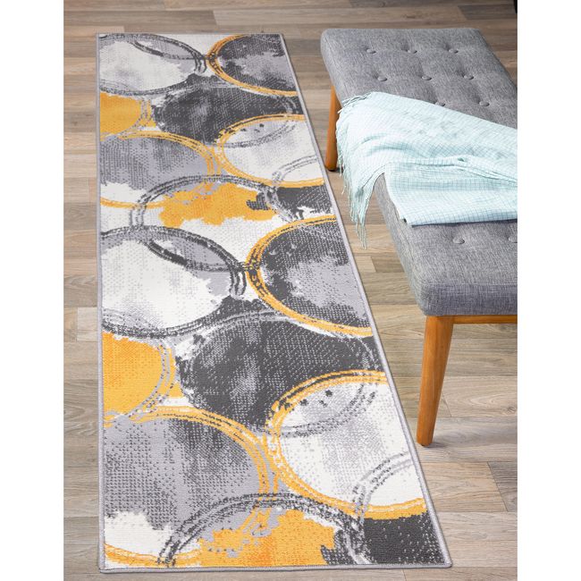 Rugshop Rugs Runner Contemporary Modern Circles Carpet Kitchen Runner Rugs 2x7