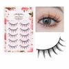 False Eyelashes, Natural, Popular, Top Eyelashes, Short, Thick, Popular Black Natural Shaft, Soft Core, False Eyelashes, Thin Makeup, Daily Makeup, 5 Pairs (009)
