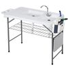 Folding Fish Cleaning Table with Sink and Spray Nozzle Heavy Duty Camping Table