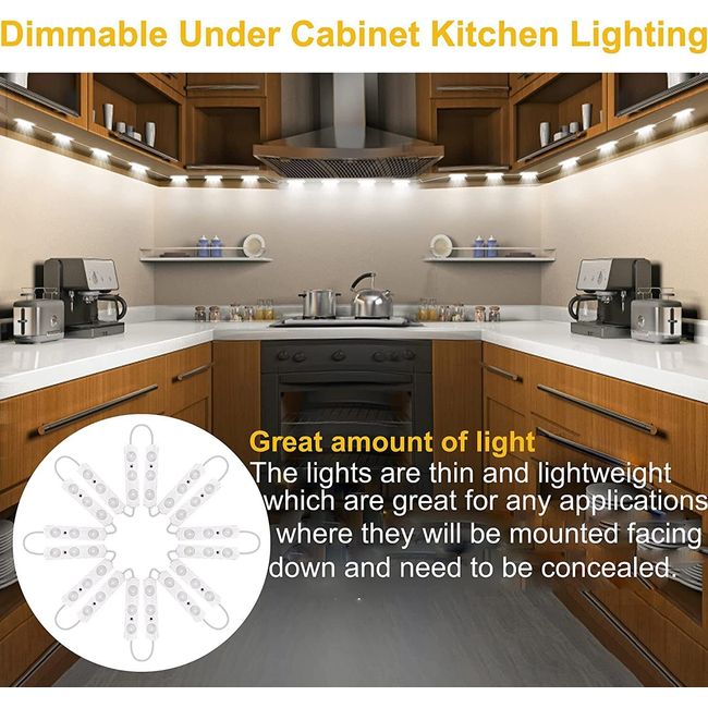 10ft White LED Dimmable Under Cabinet Lighting Kit Kitchen Counter Closet Light