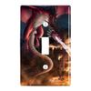 GRAPHICS & MORE Fire Breathing Red Dragon Castle Fantasy Plastic Wall Decor Toggle Light Switch Plate Cover