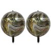 Black Shiny Gold 4D Marble Sphere Foil Balloon, 55cm (2 pack)