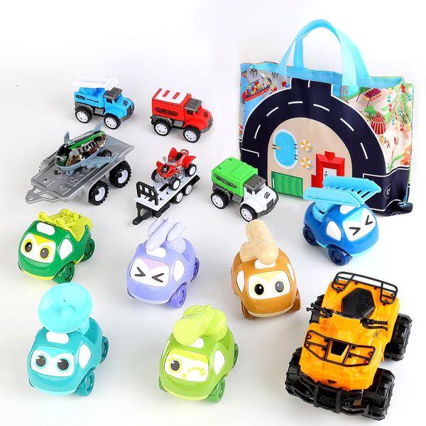 Seemiracle 12 Piece Baby Truck Car Toys Set Urban Traffic Scenarios Storage Bag with Play Mat Engineering Car for Toddlers 1-3 Year Old Boy Birthday Gift