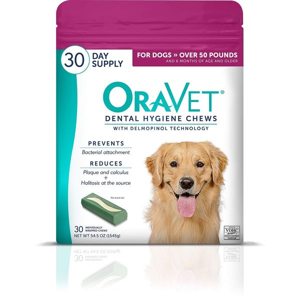 ORAVET Dental Chews for Dogs, Oral Care and Hygiene Chews (Large Dogs, Over 5...