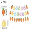 2 PCS Easter Bunting,Easter Banner,Happy Easter Decorations,Easter Decorations,Carrot Decorations,Paper Easter Decorations,Happy Easter Banner,Easter Decor,Paper Easter Hanging Decorations