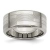 Solid Stainless Steel Men's Textured Ring Band Size 12.5