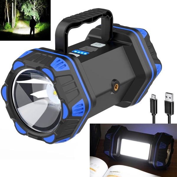 Led Camping Lantern Rechargeable, Camping Flashlight 1500LM, 8 Light Modes, Camping Lights 4800 Capacity USB Power Bank, Portable Bright Flash Light for Emergencies, Power Outages, Hurricane, Hiking