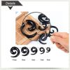 KnBoB Men Black Horn Earrings Acrylic
