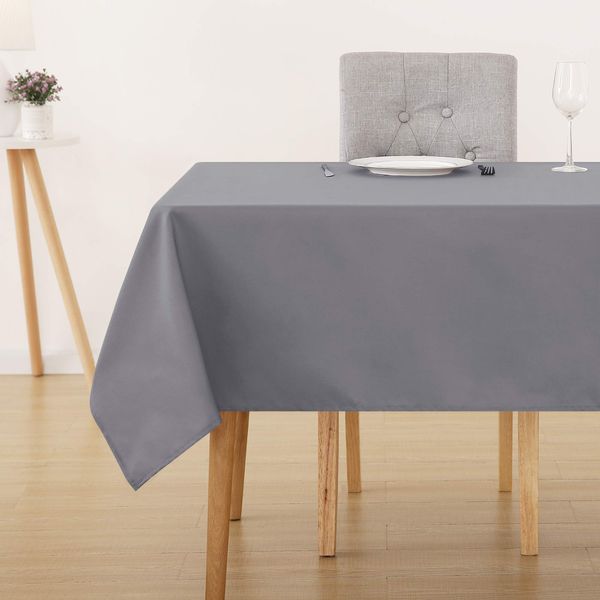 Deconovo Oxford Decorative Table Cloth Rectangle Water Resistant Tablecloth for Home 137x200cm(54x79in) Grey