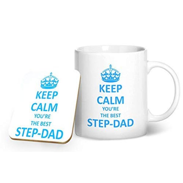 BWW Print - Keep Calm You're The Best Step-dad - Mug & Coaster Gift Set