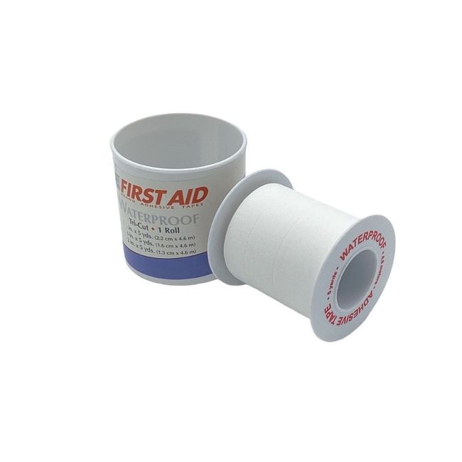 American White Cross Tri-Cut Waterproof Adhesive Tape, 2" x 5 Yards - 4 Rolls